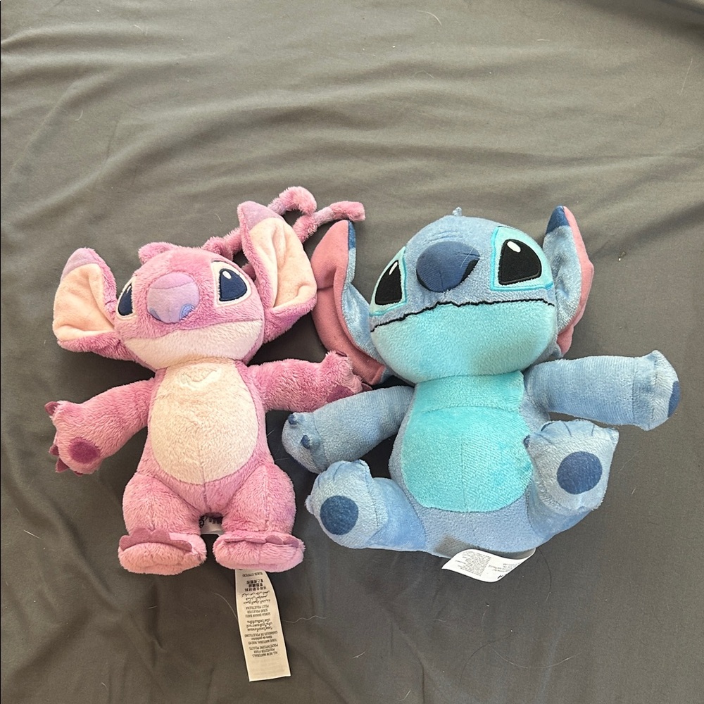 Blue and Pink Plush Toy Set